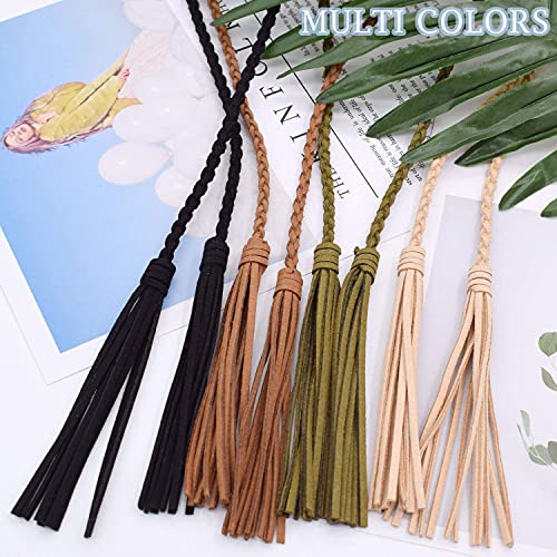 Teeyee Women Girls Waist String Fringe Belt/Rope/Chain Bohemian Tie Belts With Tassel (63Inch, Khaki) #TOP5