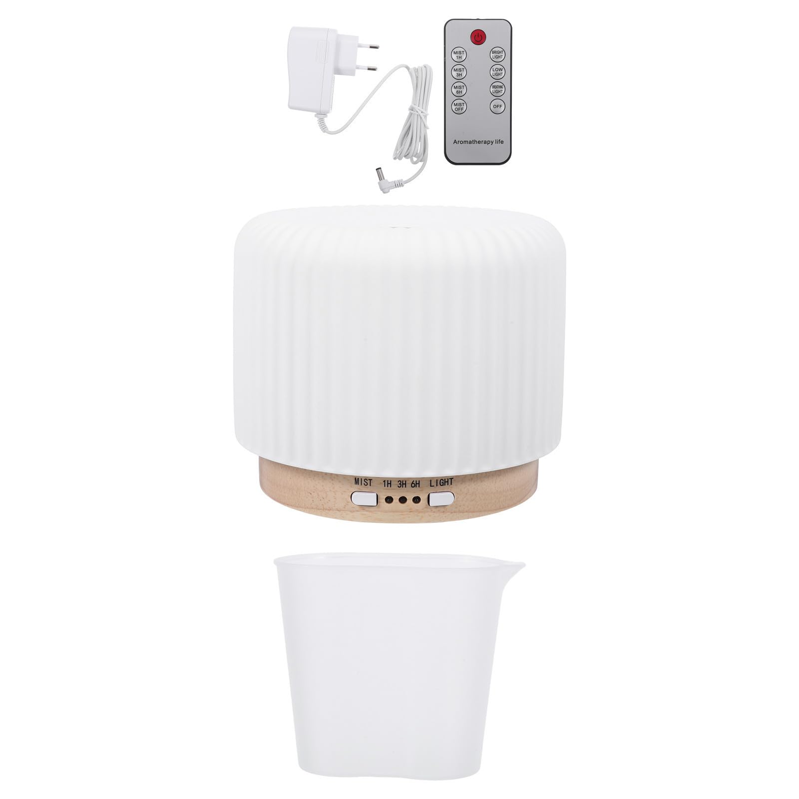 Amosfun Diffusore di Oli Essenziali e Umidificatore a Vapore Freddo con Serbatoio da 220ml in Materiale e Legno per Soggiorno Silenzioso e Decorativo