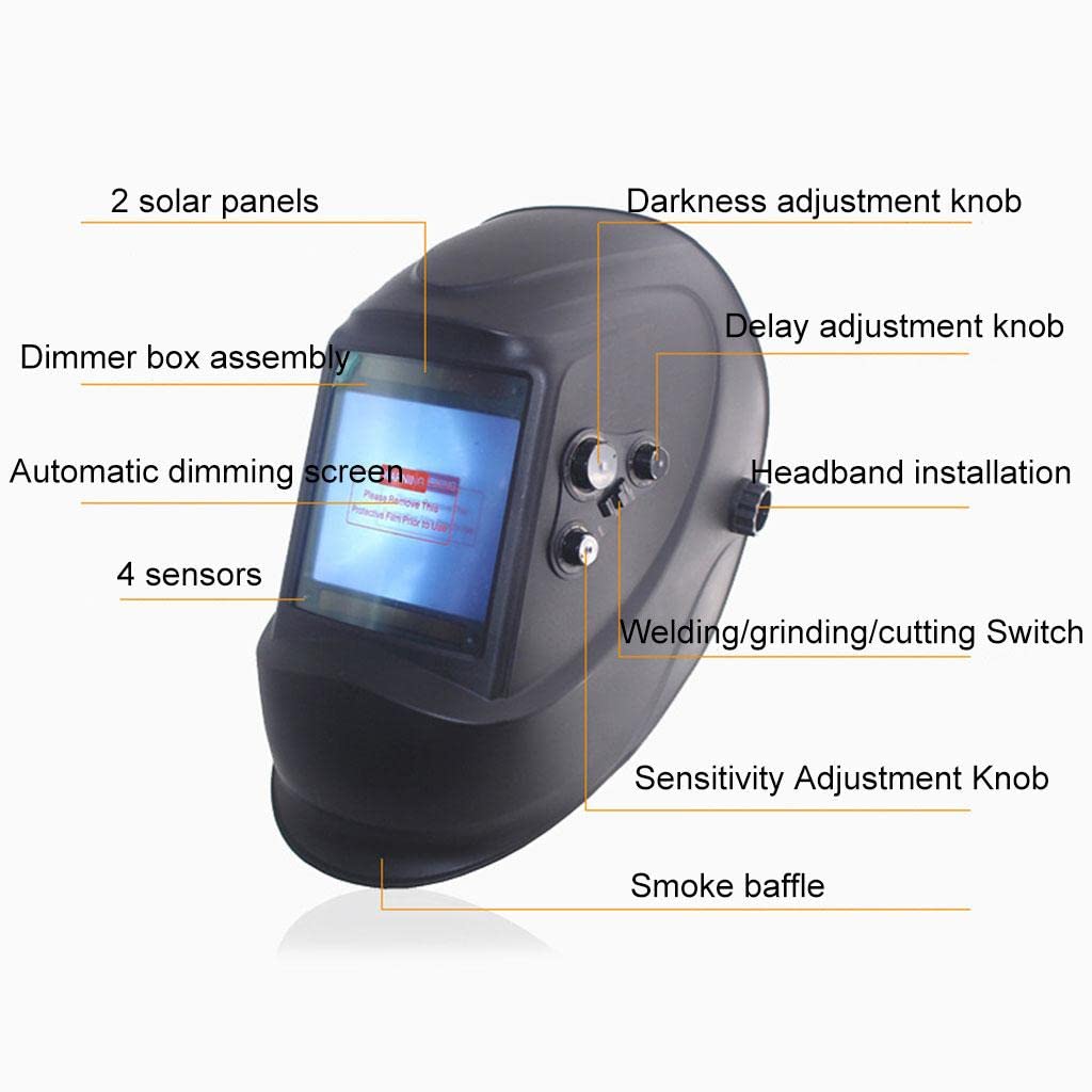 Casco de soldadura de oscurecimiento automático para soldadura ARC MIG