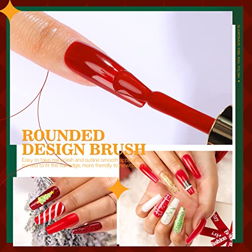 Glamonade Nail Polish - Candy Cane Red Nail Polish Non Toxic Nail Polish Glossy And Trendy For Diy Nail Art Manicure At Home Salon #TOP3