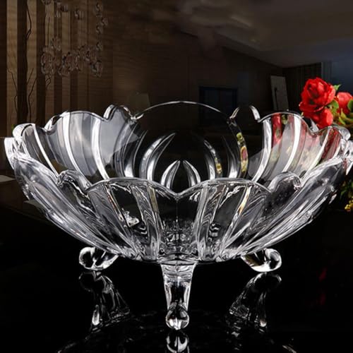 Housetronics Large Crystal Clear Glass Fruit Bowl, Creative Footed Modern Deep Dish Pudding Trifle Dessert Serving Bowl Ideal Decorative Bowls, Salad and Potpourri 23cm - Cosy Home Interiors Housetronics Large Crystal Clear Glass Fruit Bowl, Creative Footed Modern Deep Dish Pudding Trifle Dessert Serving Bowl Ideal Decorative Bowls, Salad and Potpourri 23cm - Image 9