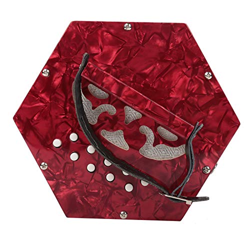 Shipenophy Leicht zu erlernen, Konzertina für Trainingsübungen für Anfänger zu spielen(Red)