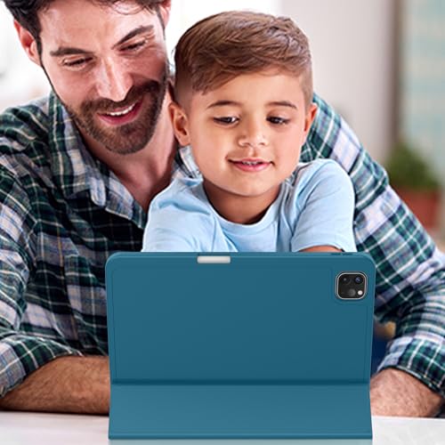 Image of ZryXal New iPad Pro 13 Inch Case (M5) 2025 / (M4) 2024 with Pencil Holder, Smart iPad Case [Support Pencil Pro and Pencil (USB-C)], Support Touch ID and Auto Wake /Sleep (Teal)