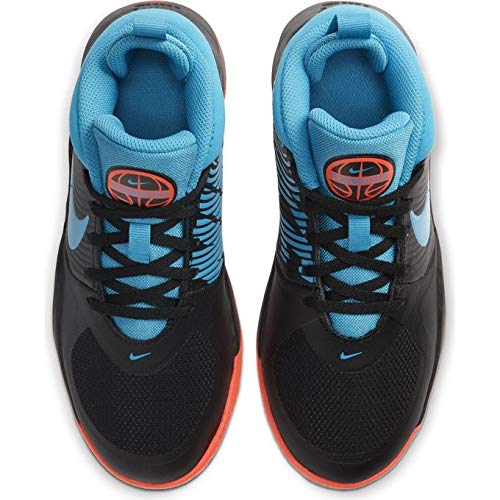 Tênis de basquete infantil Nike Team Hustle D 9 Grade School, Black/Laser Blue-hyper Crimson, 5 Big