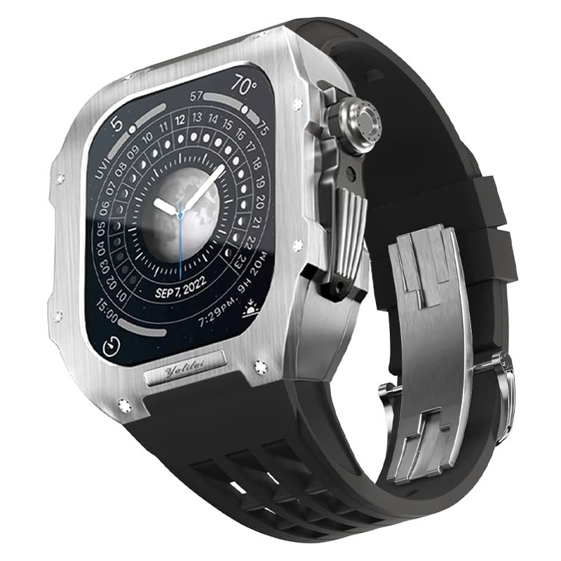 Protección de correa de goma para reloj Apple Watch 5 y 6 con armadura de acero
