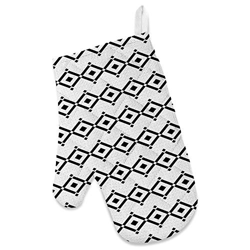 Tablier de cuisine réglable 3 pièces avec gant et manique au design soigné - 3
