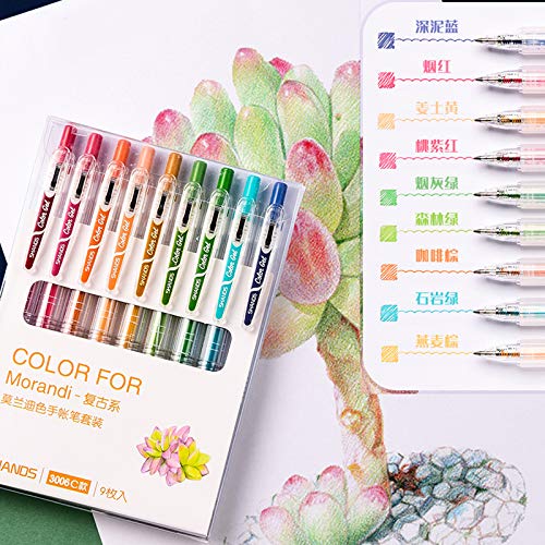 Set de 9 bolígrafos retráctiles de tinta gel Morandi miniatura 3