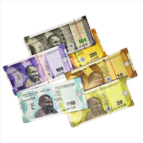 Image of Money for Kids Indian Rupee Currency Notes Money Combo Pack (25 Each) in Vibrant Multi Colors for Kids Rs.10,20, 50,100,200, & 500 Nakli Notes or Playing Money Notes (Dummy Notes)