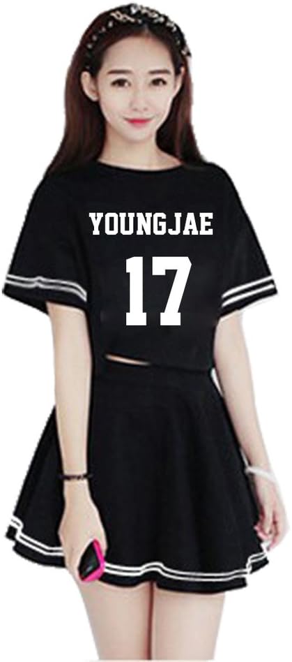 Kpop GOT7 Dress Mark Jackson JB Youngjae JR Bambam T-Shirt Skirt Two Piece Set