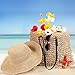 Jiuguva Straw Beach Bags and Beach Hat Set for Women, Summer Woven Tote Straw Handbag with Foldable Sun Hat Shoulder Bag for Vocation Travel