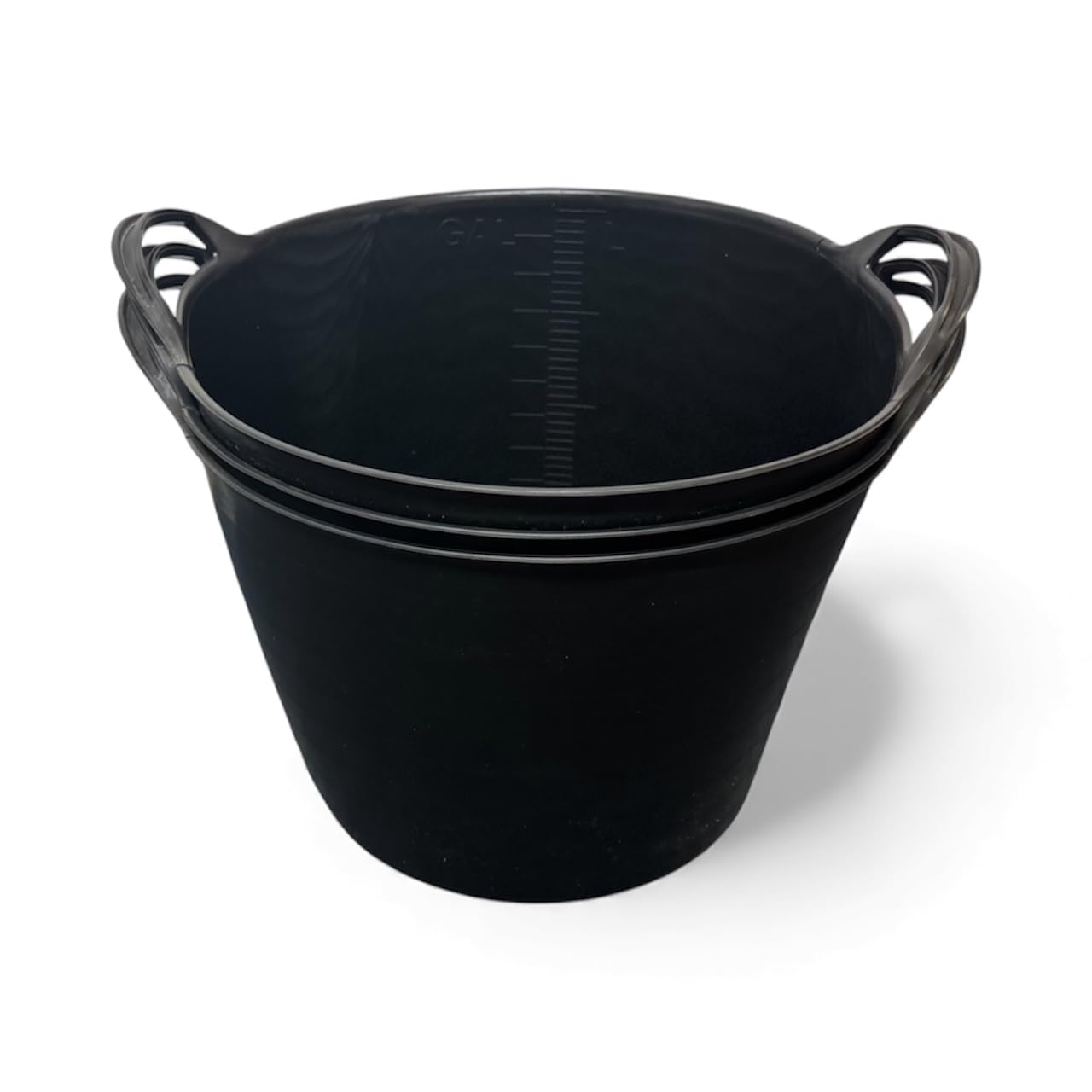 Plushé Haven Black 42L Heavy Duty Flexible Trug Bucket With Handles – Large Multipurpose Tub For Garden, Laundry, Builders, Cleaning & Storage | Durable Plastic Builders Tub – 3 Pack
