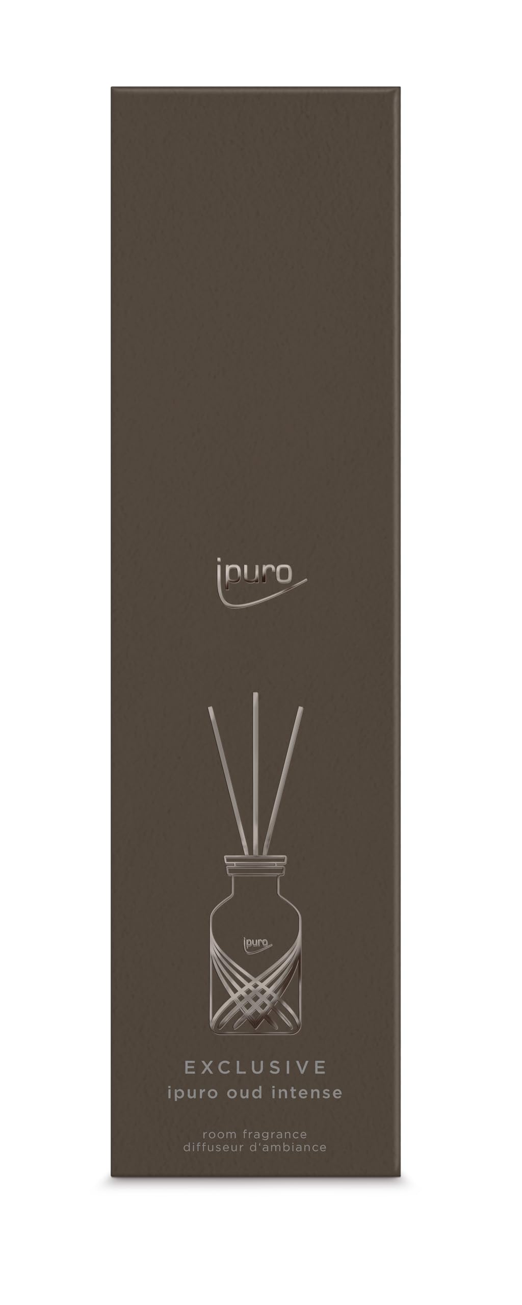 ipuro - Exclusive Parfum d'Ambiance Exclusif OUD INTENSE - 240ml - Diffuseur Oriental avec Safran, Encens & Bois de Santal - Élégant Désodorisant avec Bâtonnets pour la Maison