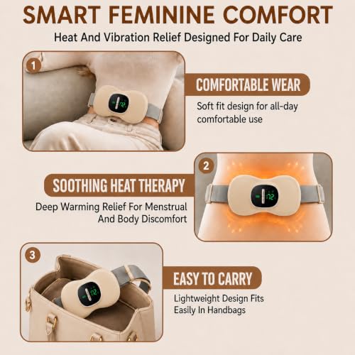 Image of BRONTIX Menstrual Pain Relief Heating Pad | Electric Period Cramp Massager
