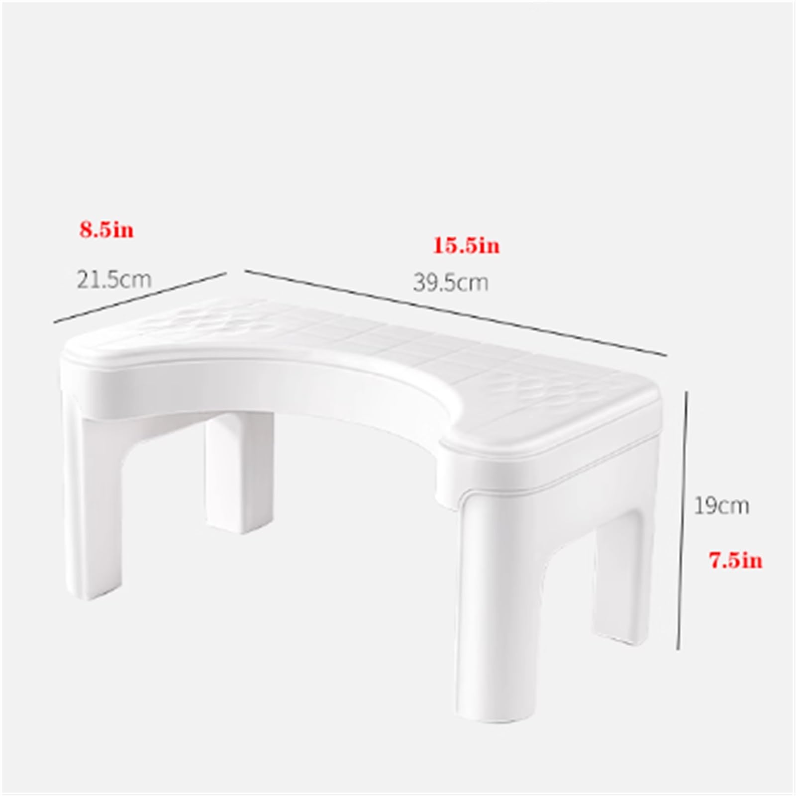 Mehrzweck-Fußhocker, Töpfchenhocker for Kacken, Kunststoffe, Badezimmer-Fußstützenhocker, einfache Aufbewahrung, Rutschfester Toilettenhocker for Erwachsene, Tragfähigkeit 300 Pfund(Black)