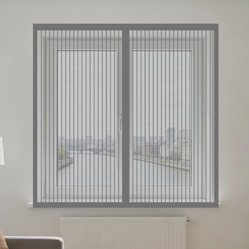 Mosquitera para Ventana Autoadhesiva 130 x 70 cm Mantiene Insectos, Moscas y Mosquitos Fuera Personalizar Mosquiteras Ventanas Fácil de Limpiar para Todas Las Ventanas, Gris