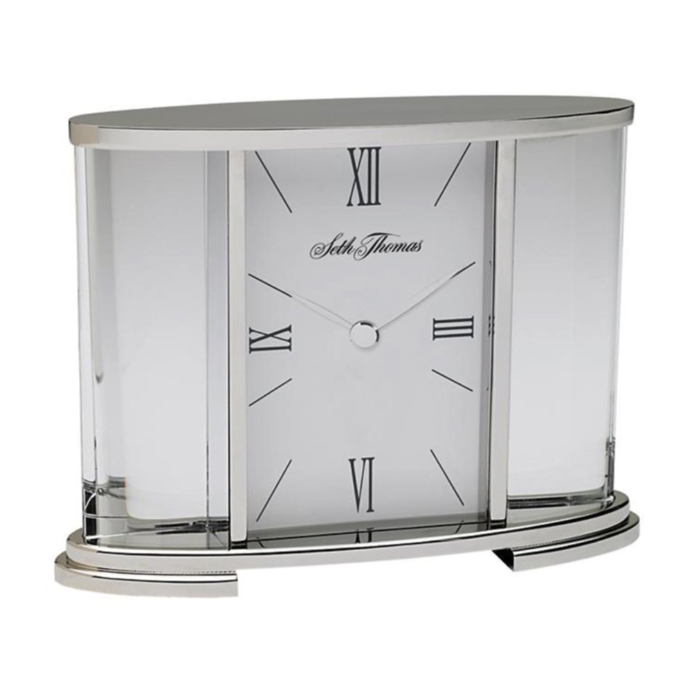 Seth Thomas TSI006060 Table Clock Silver W/Roman Numerals & Glass Carriage Home & Garden Improvement by Seth Thomas