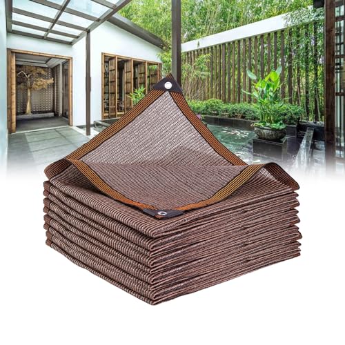 Pergola Shade Cloth Cover 3.3X9.9FT 6.6X65.6FT 16.4X32.8FT 26X26FT Brown Mesh Tarp 90% Shading Sun Shade Net for Plant Covers, Swimming Pools, Patios, and Yards (Color : Brown, Size : 1x3.0m/3.3x9.9