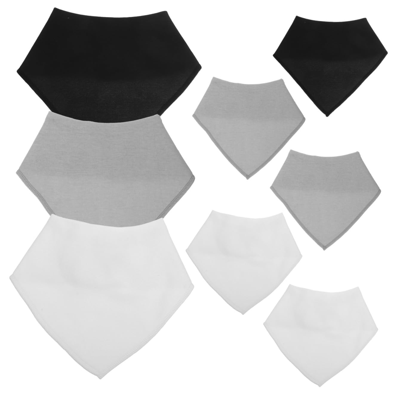 8 Piezas Baberos Niña Algodón Triangular Absorbente Saliva Toallas Multifuncionales Recién Nacido Gris Negro para Niña