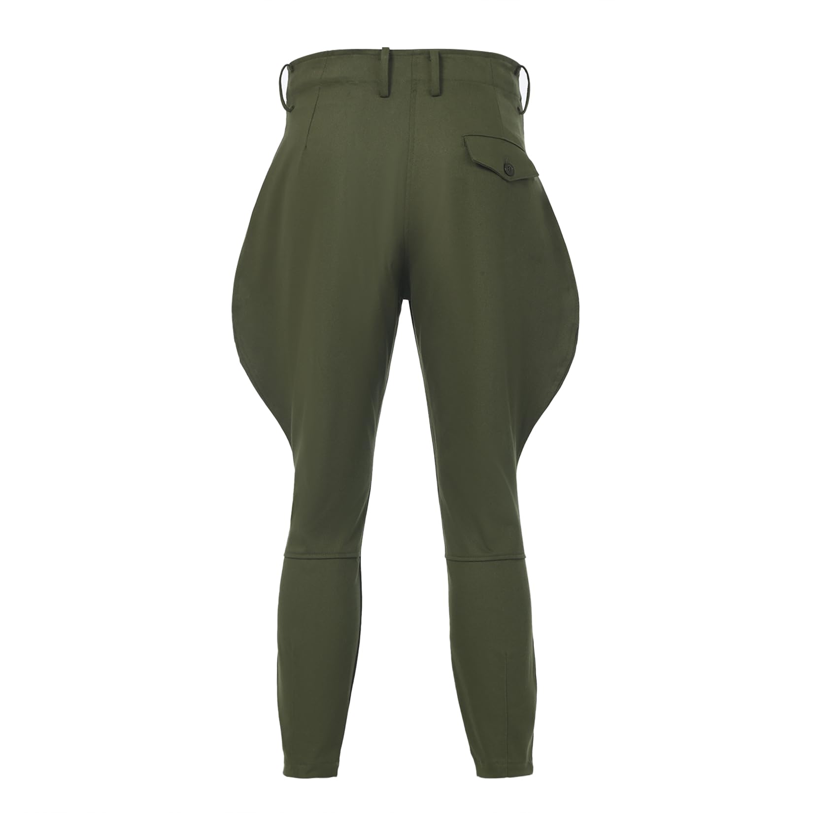 Historic WWII-Style US Officer Cotton Breeches - Military Reproduction Khaki Reithose mit Knopf-Beinverschluss