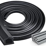 Homtone Aluprofil-Kantenstreifen 8 mm Nut, 30x30/40x40 Aluprofil-Zubehör, flammhemmende Weich-PVC-Schutzdichtstreifen, Aluprofile Staubschutz für T-Nut/V-Nut-Schlitze (Schwarz, 12m (8 mm Nut))