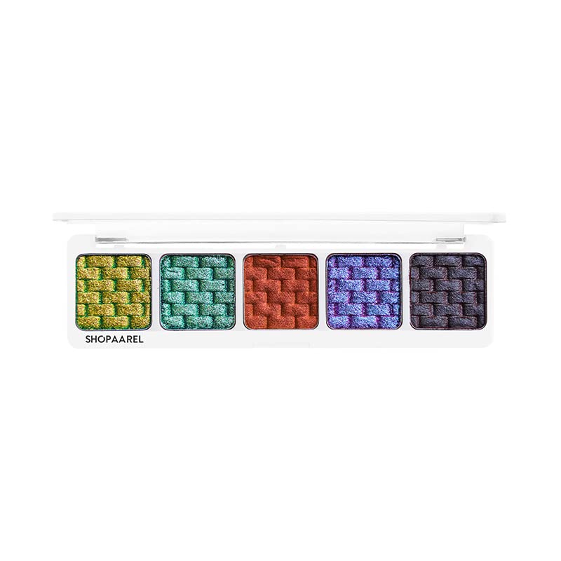 Image of SHOPAAREL Sparkle 5 Color Eyeshadow Palette | Highly Pigmented Shimmer & Glitter Shades | Long Lasting, Blendable Eye Makeup | Compact Travel Friendly Eye Shadow Kit for Women (Drama)