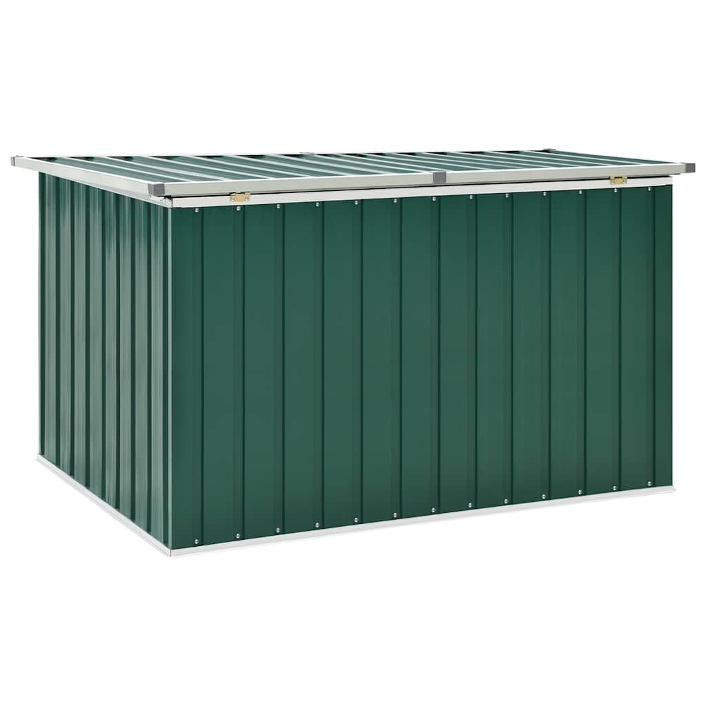 Scatola da giardino verde, 149 x 99 x 93 cm, resistente alle intemperie, per cuscini, coperte e giocattoli, con coperchio impermeabile, richiudibile, ideale per terrazza, balcone e mobili da