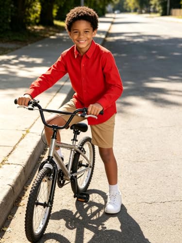 Image of DHTS Boys' Dress Shirts Toddle Boy Long Sleeve Uniform Shirt for Kids