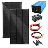 SOLARTRONICS Komplettset 2x120 Watt Solarmodul 1080x570x40, TS 1000W Spannungswandler + 20A Laderegler + Solarkabel +...