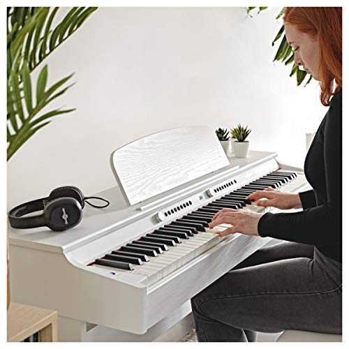 Pack avec Piano Numérique DP-6 et Tabouret par Gear4music Blanc - Les Beatles, Paul McCartney, John Lennon, RIngo Starr, George Harrison Pack avec Piano Numérique DP-6 et Tabouret par Gear4music Blanc – Image 4