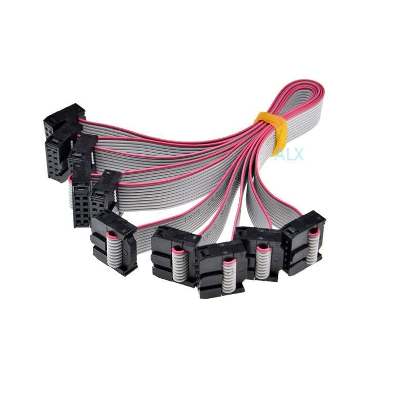 10PCS FC-10p 20CM 2.54MM Pitch JTAG AVR ISP Download Cable 10P Wire 10PIN Gray Flat Ribbon Data Cable for DC3 IDC Box Header