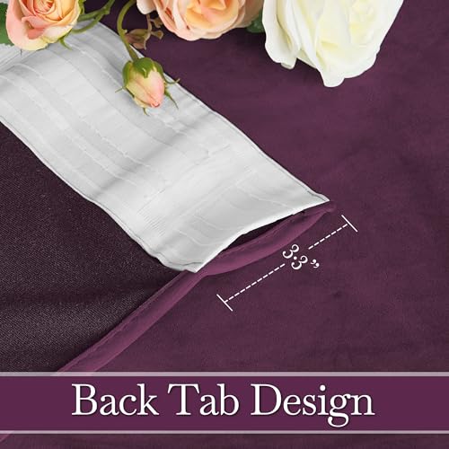 Image of RYB HOME Purple Velvet Curtains 72 inches with Hook Belt, Back Tab | Thermal Insulated, Privacy UV Heat Blocking, Luxurious Drapes, Nursery Dormitory Bathroom, W52 x L72, 2 Panels Set