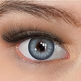 Kontaktlinsen farbig ohne Stärke blau | farbige blaue Jahreslinsen | weiche Linsen | 2 Stück Farblinsen + Linsenbehälter | 0.0 Dioptrien | natürliche Farben | Charmiga Wild Blue