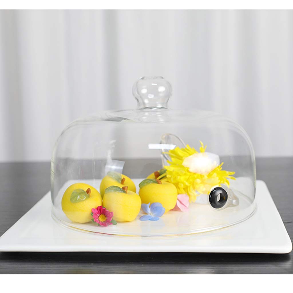 Pantalla de Cristal Cubierta de Alimentos Cubierta de Cúpula de Cloche para Fumar para Fumar Cóctel/postre, Bebidas Ahumadas, Campana de Domo con Infusor de Humo, Bar Accesorios Decoración, 10,2"*7,1"