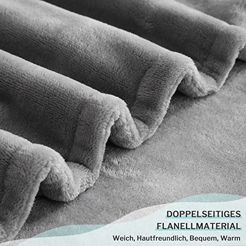 CORIWELL Wärmedecke Heizdecke mit Abschaltautomatik - 180 ×130 cm Flanell Elektrische Wärmedecke, 3 Temperaturstufen - Waschbar Heizdecke Kuscheldecke fürs Bett mit Überhitzungsschutz - Grau
