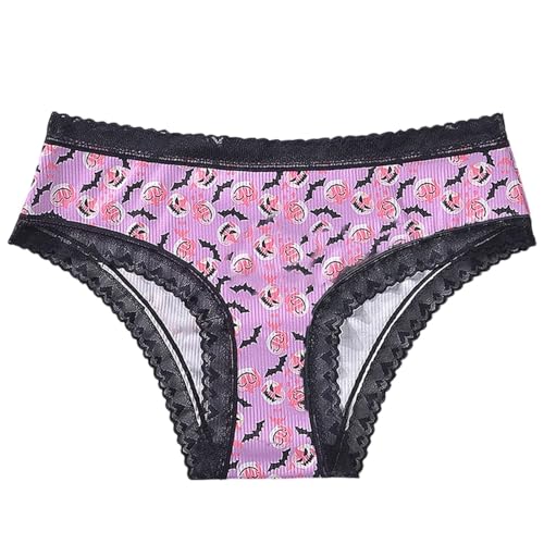 Women's Halloween Lace Bikini Underwear Cute Print Stretchy No Show Panties - image 3