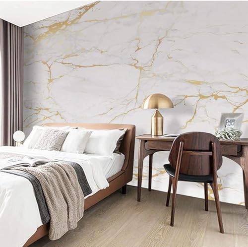Image of WISDOM Marble Wall Sticker Wallpaper Decorative Home /Furnituer /Cabinets Marble Vinyl Wallpaper (24x144 Inch, White Gold Marble)