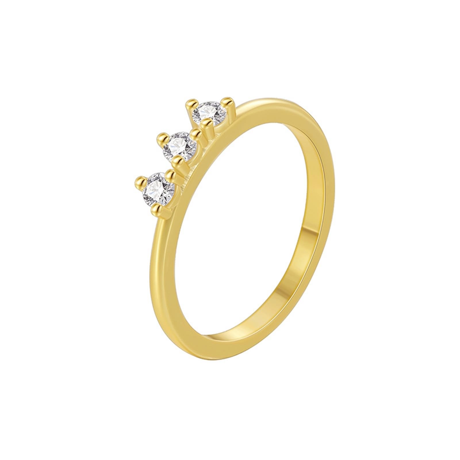 9 Karat/14 Karat/18 Karat Gelbgold Fingerring Damen Moissanit Weiß, Eternity Ring Empfindlich