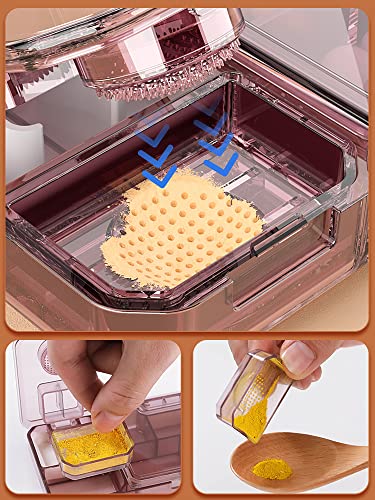 Image of House of Quirk Pill Cutter, Pill Crusher, Pill Splitter, 3 in 1 Multi-Functional Pill Cutter, Portable Travel Small Pill Box Case Holder, Purse Medicine Container for Cutting Vitamins Tablets (Pink)