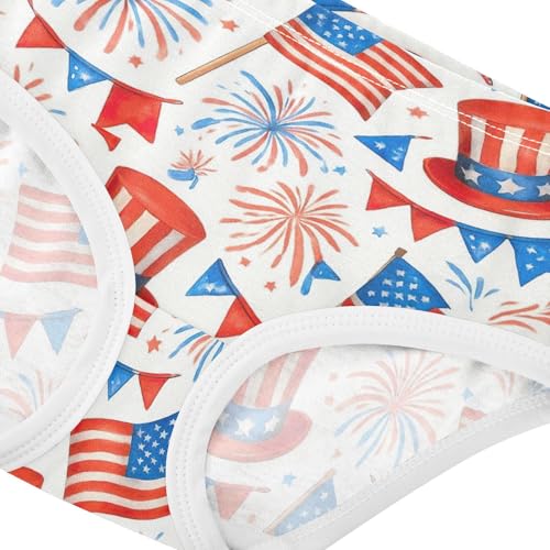 Joisal Toddlers Underwear Floral 2t Cotton Girl Panties Cute Fun Briefs Undies Kids American Flags White Cartoon4