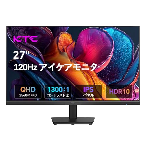 KEY TO COMBAT 27 インチ QHD ゲーミングモニター 120Hz 対応 IPS パネル 2K (2560×1440) パソコンモニター 99% sRGB HDR10 アダプティブシンク チルト調整 ブルーライトカット フリッカーフリー H27D9