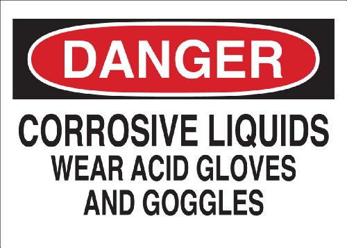 Panneau de danger liquides corrosifs pour éviter les accidents en laboratoire