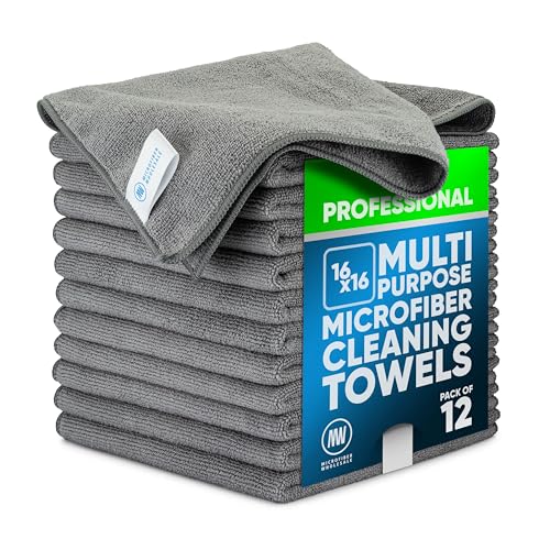 MW Pro Microfiber Cleaning Cloth | Gray | 12 Pack