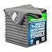 BuffTM Microfiber Cleaning Cloth | Gray (12 Pack) | Size 16" x 16" | All Purpose Microfiber Towels - Clean, Dust, Polish, Scrub, Absorbent 