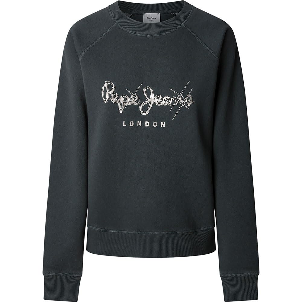 Pepe Jeans Women's Black Cotton Sweatshirt With Logo Print - Sweatshirts - Xl - Sweatshirts & Hoodies