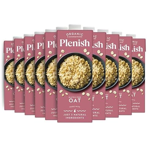 Plenish Organic Unsweetened Oat Milk 1L Pack of 8 Cover