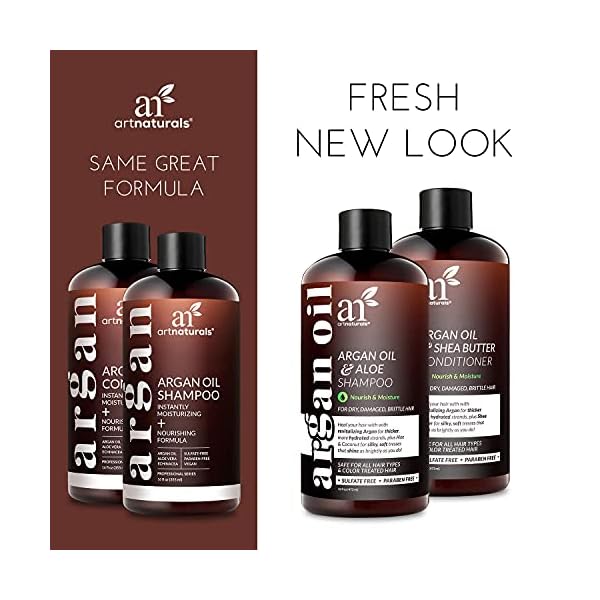 Argan Oil Shampoo and Conditioner Set - Sulfate-Free Formula with Nourishing Moroccan Oil and Keratin -for All Hair, Curly or Straight - Hydrate Repair Defy Frizz for Salon-like Results!16 Fl Oz 2 PK