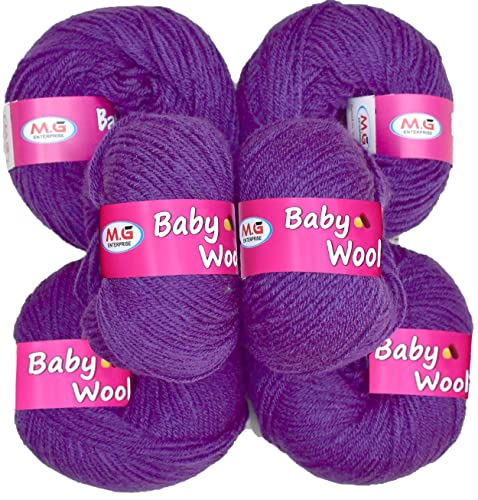 Image of 100% Acrylic Wool Falsa (8 pc) Baby Wool Wool Ball Hand Knitting Wool /Art Craft Soft Fingering Crochet Hook Yarn, Needle Knitting Yarn Threa N OTA