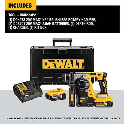 DEWALT-20V-MAX-SDS-Rotary-Hammer-Drill-Kit-5-Ah-Batteries-DCH273P2