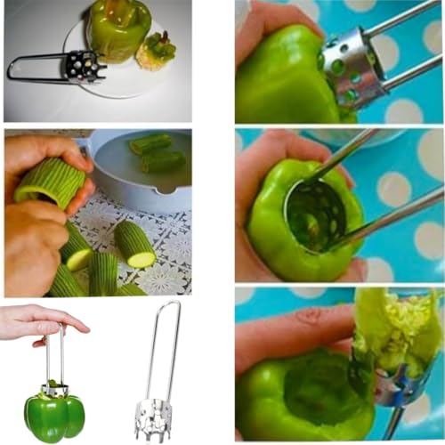 Miniatura 9 de Zwenjuan Descorazonador De Semillas De Pimiento,2 Piezas Descorazonador De Manzanas De Acero Inoxidable,Quitar El Coraz N De Las Frutas,Para Hogar Cocina Frutas Y Verduras