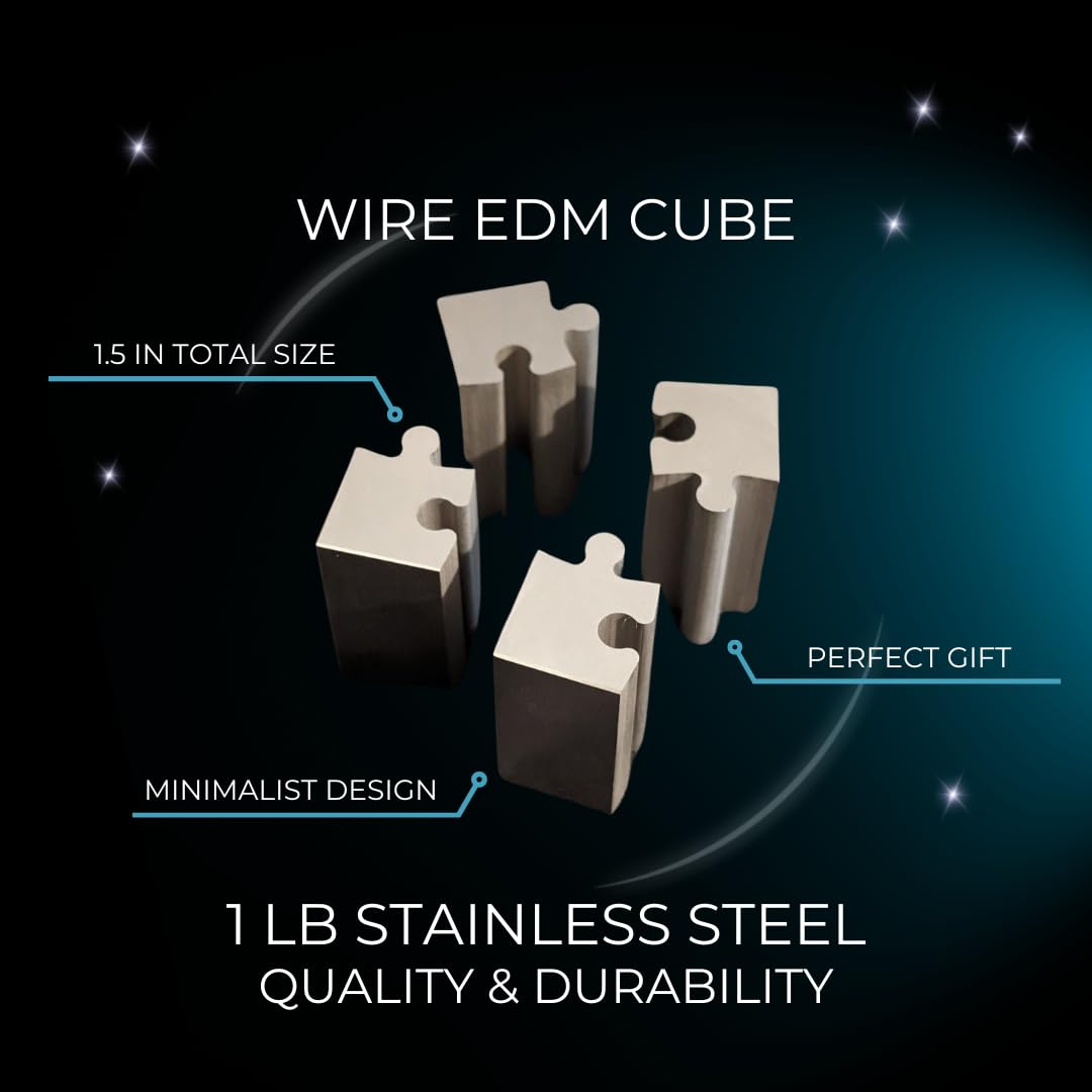 Avivni 1.5" Wire EDM Puzzle Cube - Zero Tolerance Stainless Steel Machining, Ultra Durable Gift